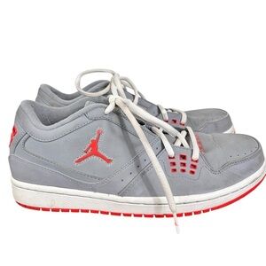 Nike Low Air Jordan 1 Flight Athletics Lace Sneakers 350610 Grey, Women 10.5